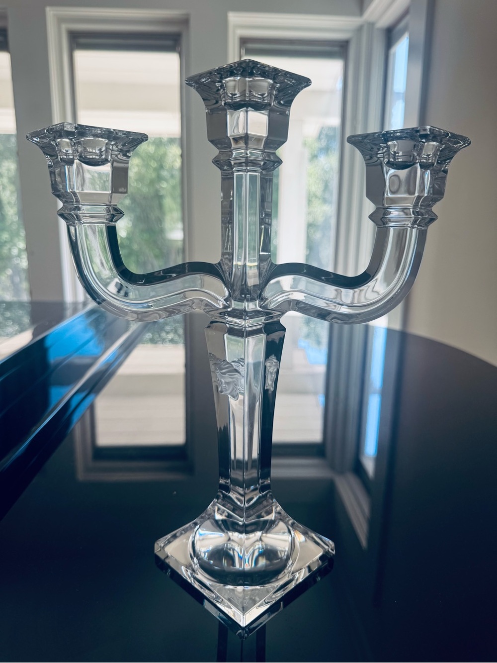 Versace Clear Crystal Three-Arm Candelabra